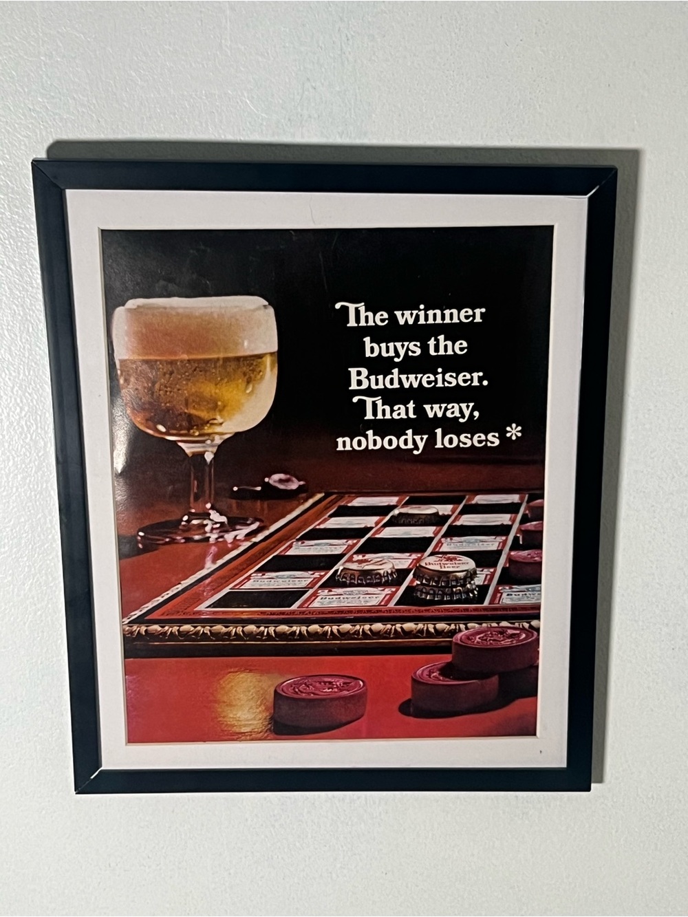 Vintage Budweiser Advertisement Framed Wall Art Ad Home Decor Memorabilia